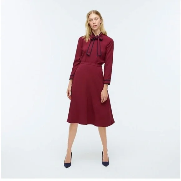 J. Crew Midi A-line skirt in 365 crepe - Picture 2 of 6